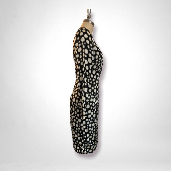 Whistles Black & White Print Silk Stretch Dress - Picture 3 of 7